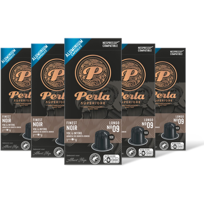Perla Superiore Finest lungo noir capsules 5-pack