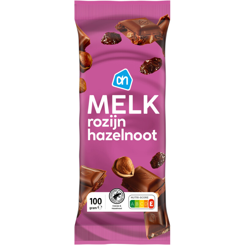 Een afbeelding van AH Reep melk hazelnoot rozijn