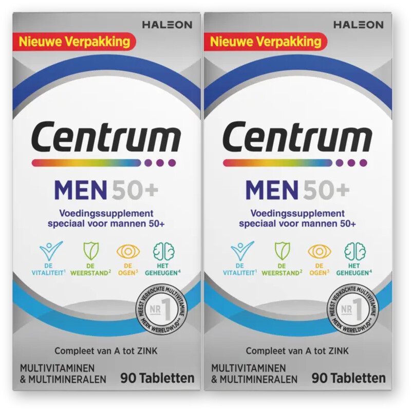 Centrum Men 50+ multivitaminen tabletten 2-pack