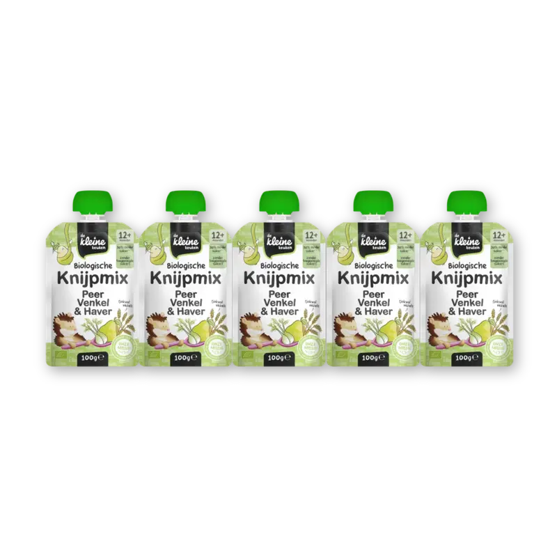 Knijpmix Peer & venkel 12m+ 5-pack