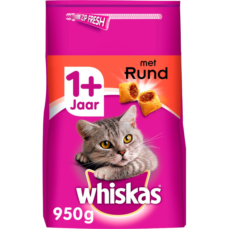 Een afbeelding van Whiskas Gevulde brokjes met rundvlees 1+