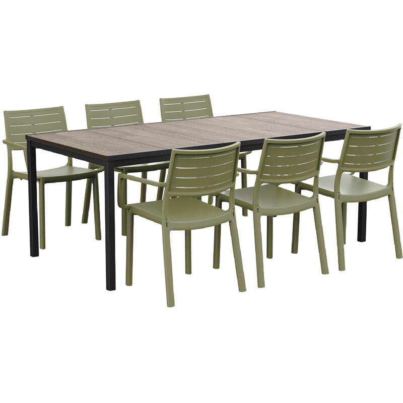 Een afbeelding van Keter Lissabon 200 6x stoel groen