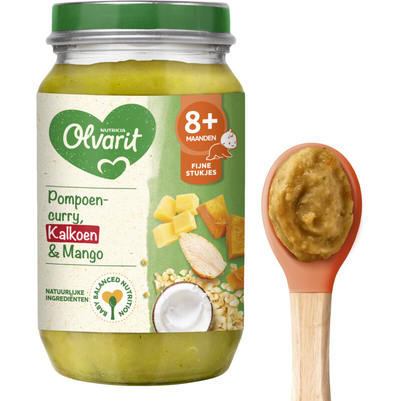 Olvarit Pompoen curry kalkoen mango 8m+