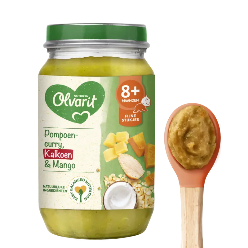 8+ Maanden Pompoen Curry, Kalkoen & Mango