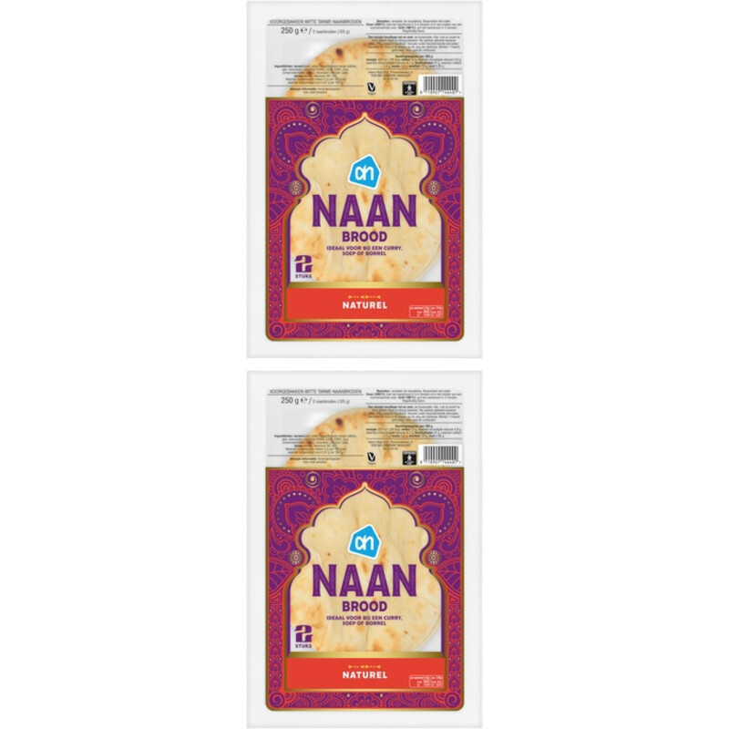 Een afbeelding van AH Naan garlic & coriander 2-pack
