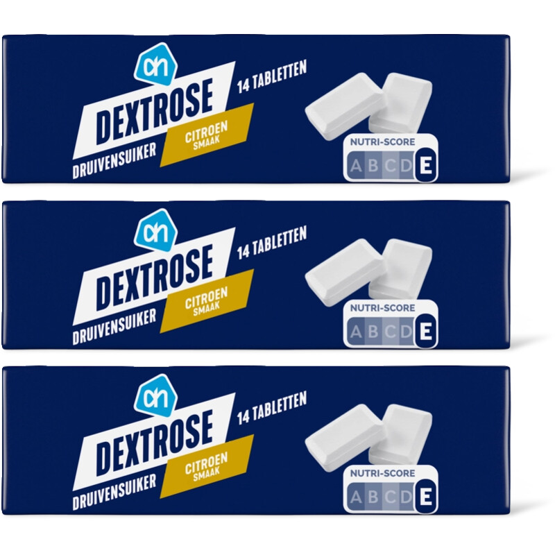 AH Dextrose tabletten citroen smaak 3-pack
