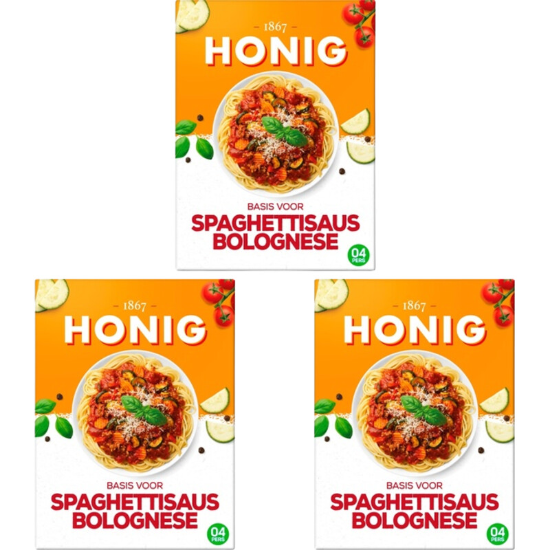 Een afbeelding van Honig Basis spaghettisaus bolognese 3-pack