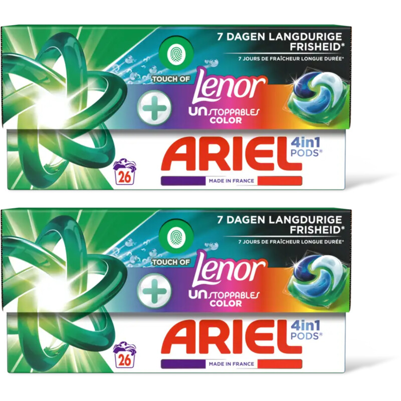 Ariel 4-in-1 pods+ unstoppable wascapsule 2pk