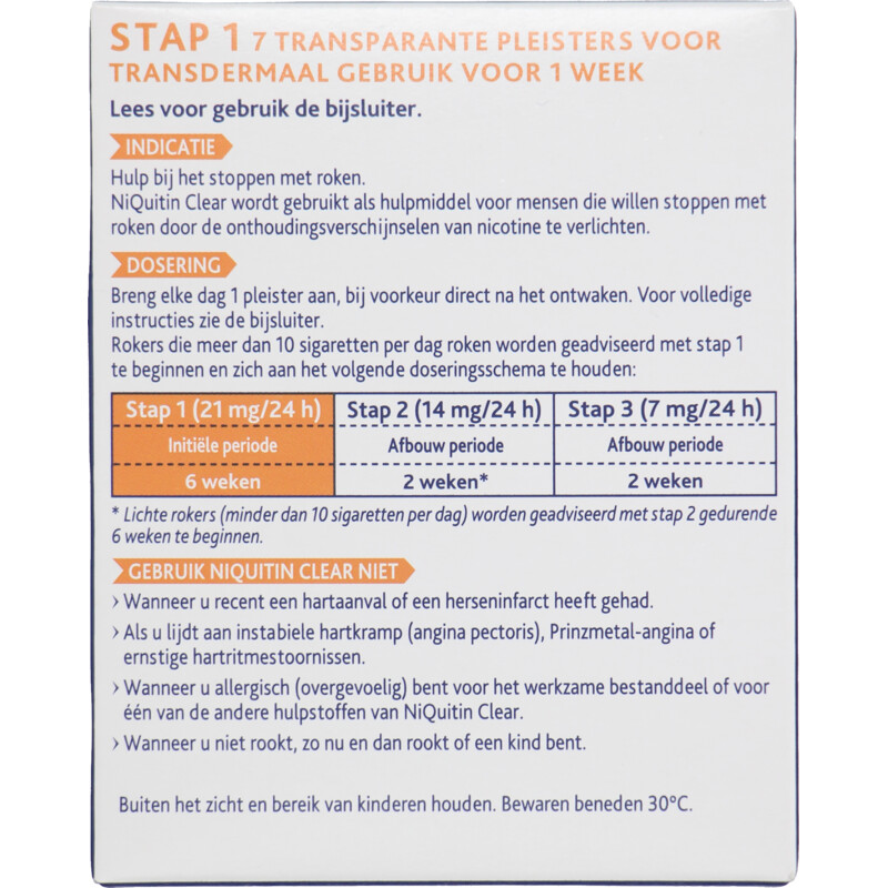 Een afbeelding van Niquitin Clear 21mg nicotine pleister stap 1