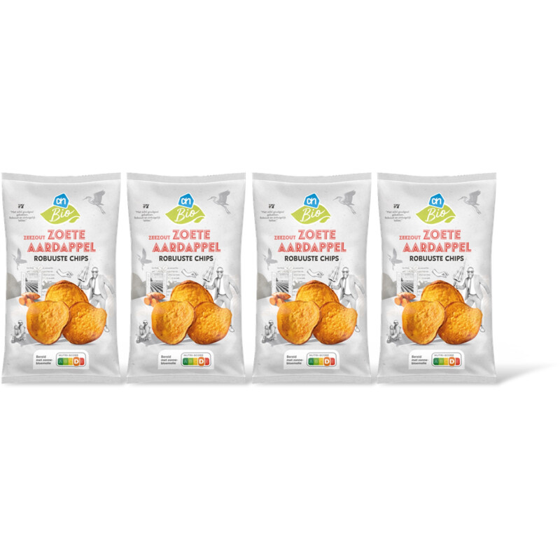 AH Biologisch Zoete aardappel chips 4-pack