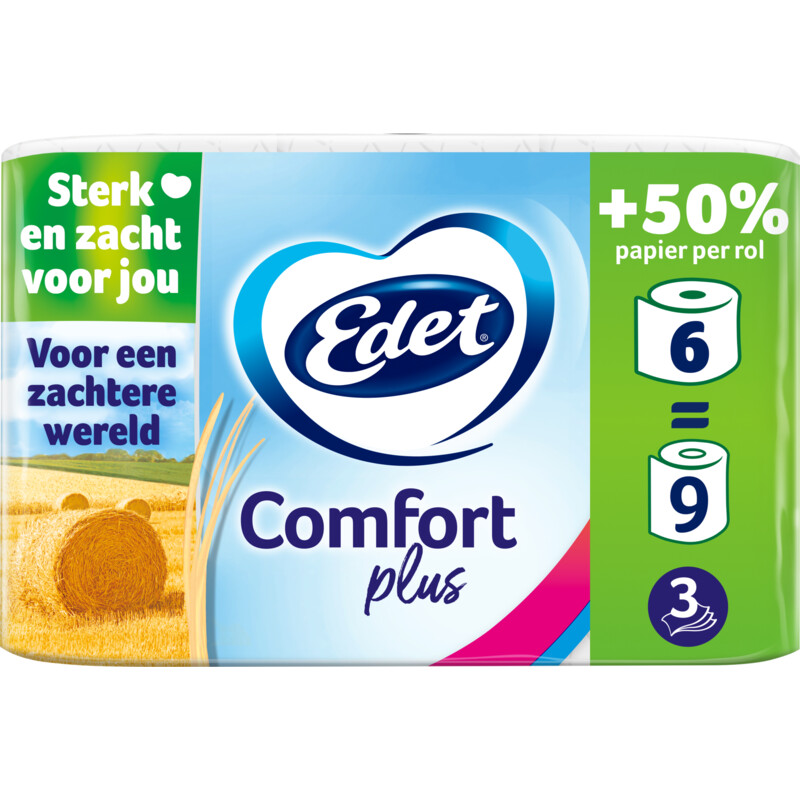 Een afbeelding van Edet Comfort plus toiletpapier met stro