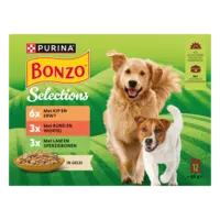 Bonzo Maaltijdzakjes in gelei rund, kip, lam