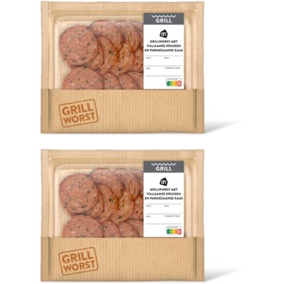 AH Grillworst Italiaanse kruiden kaas 2pack