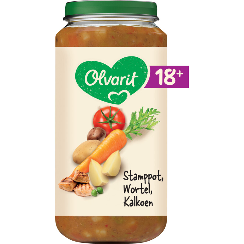 Olvarit Stamppot wortel kalkoen 18m+