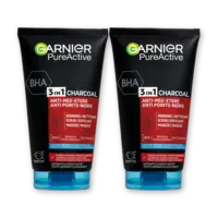 Garnier 3in1 charcoal reiniger, scrub & mask 2pk