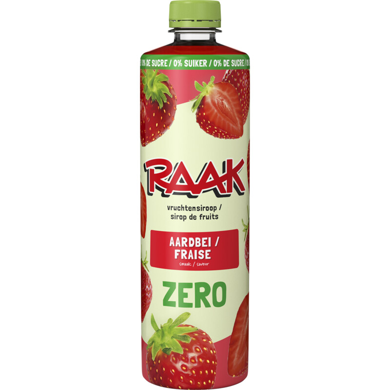 Raak Vruchtensiroop aardbeien zero sugar