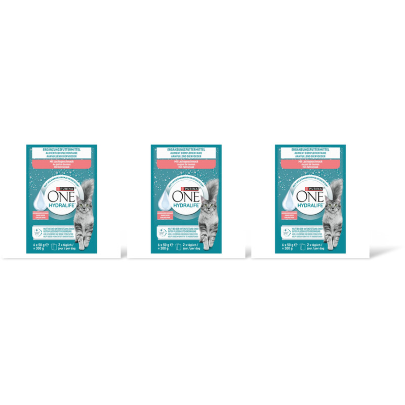 Purina ONE Hydralife met zalmsmaak 3-pack