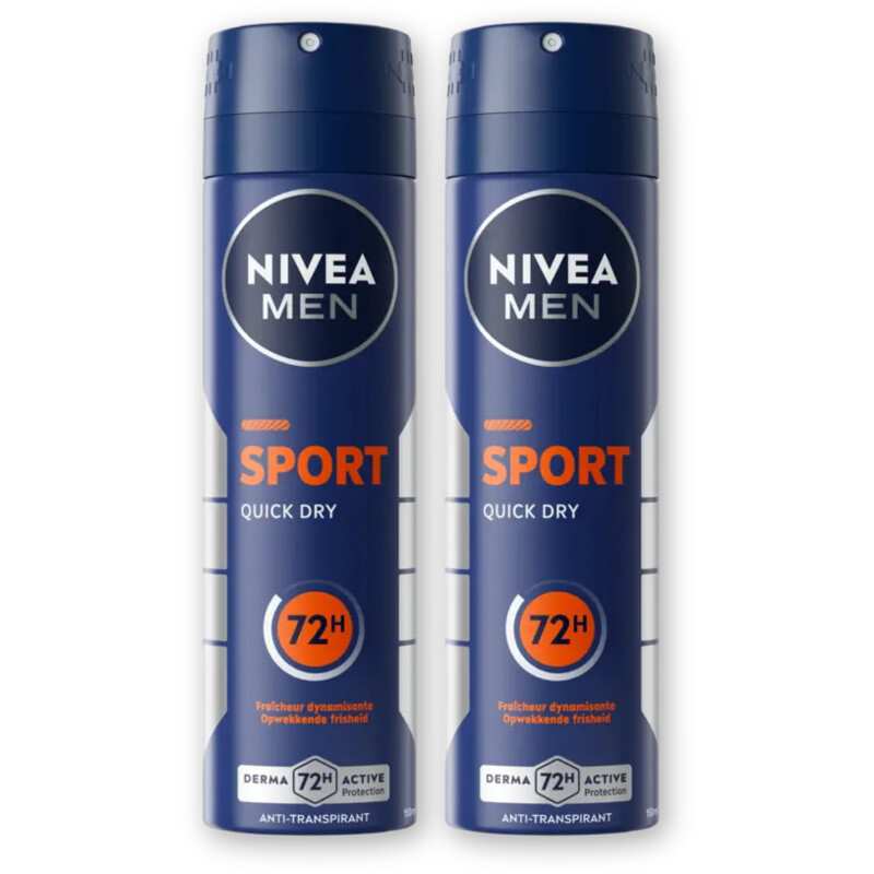 NIVEA Men sport anti transpirant spray 2-pack