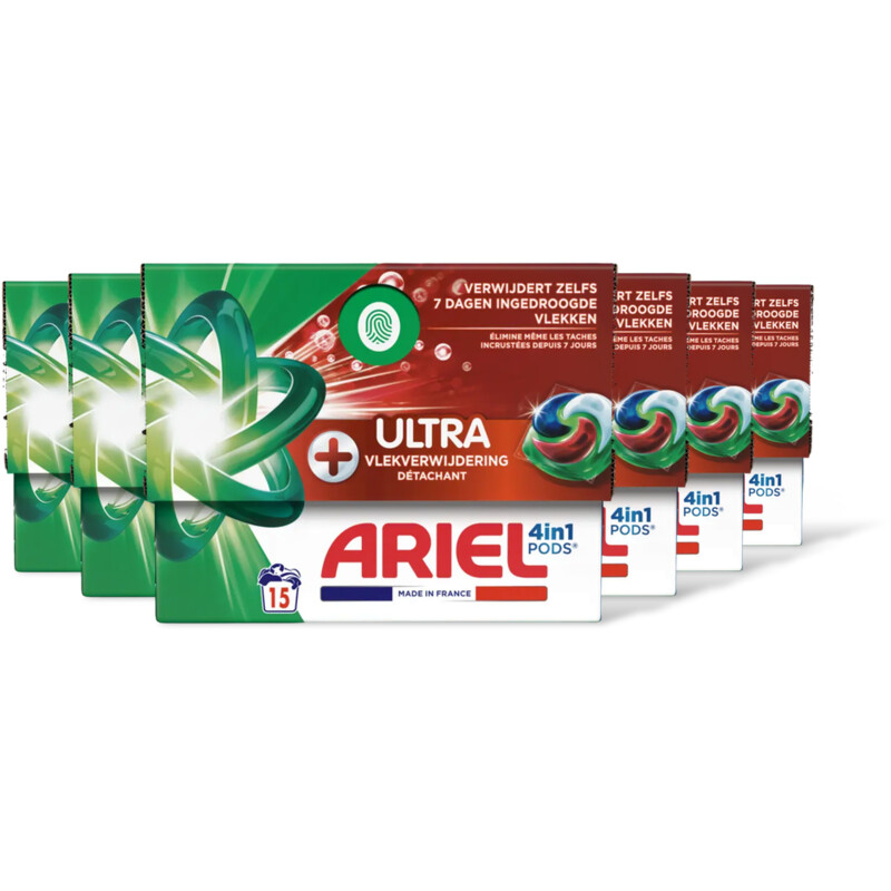 Ariel 4in1 pods+ ultra wasmiddelcapsules 6-pck