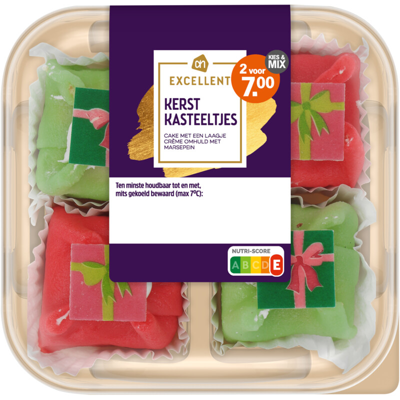 Een afbeelding van AH Excellent Kerst marsepeinkasteeltjes