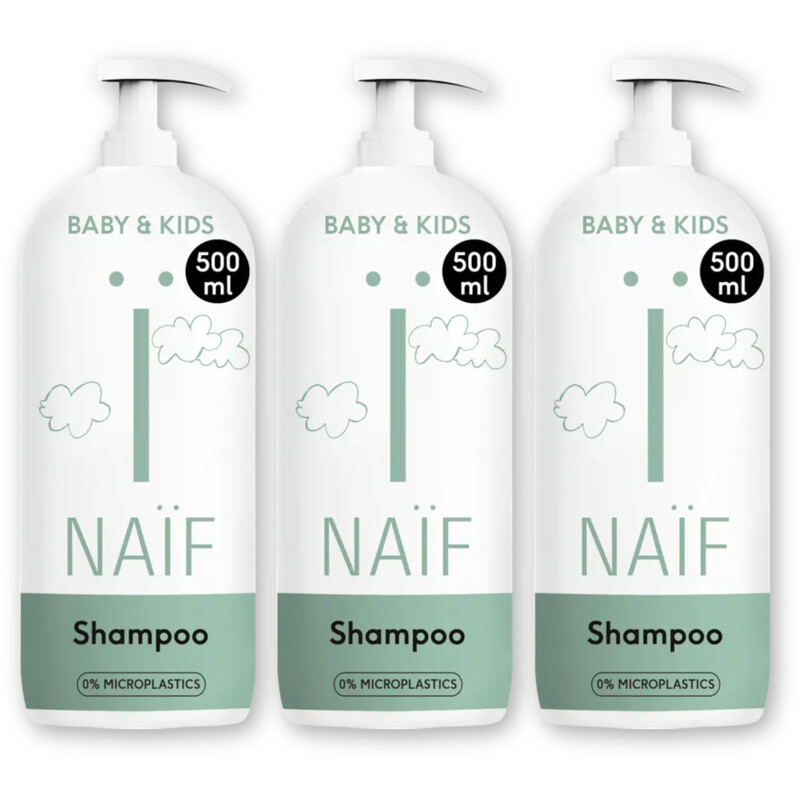 Naïf Baby & kids nourishing shampoo 3-pack