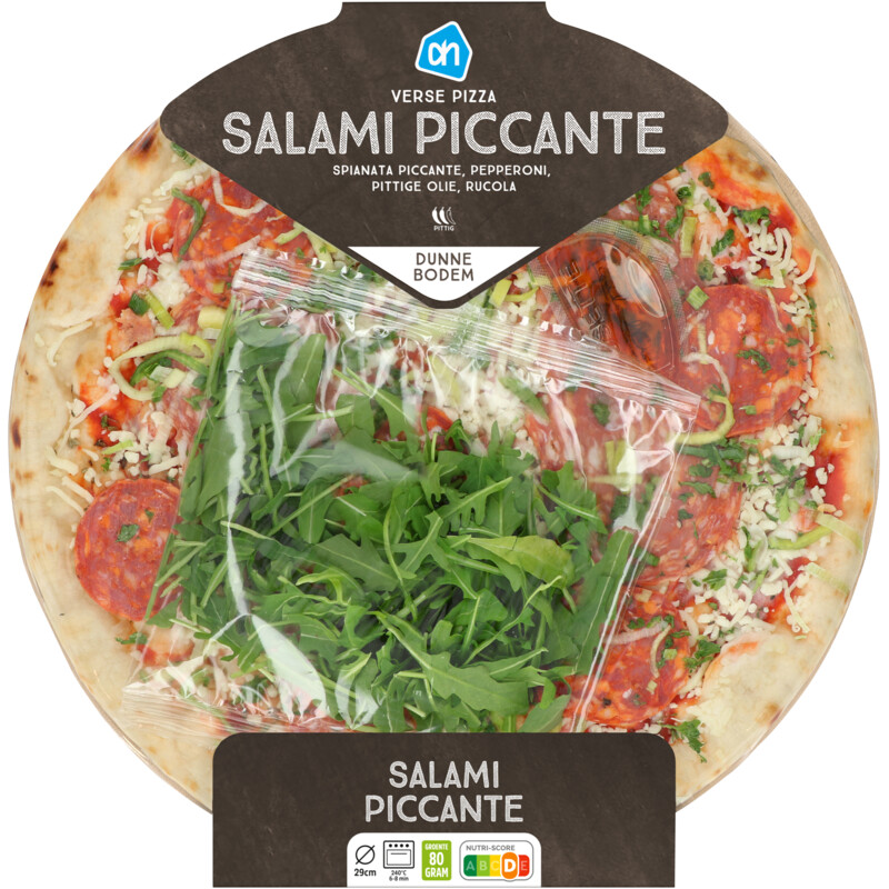 Een afbeelding van AH Verse pizza salami piccante