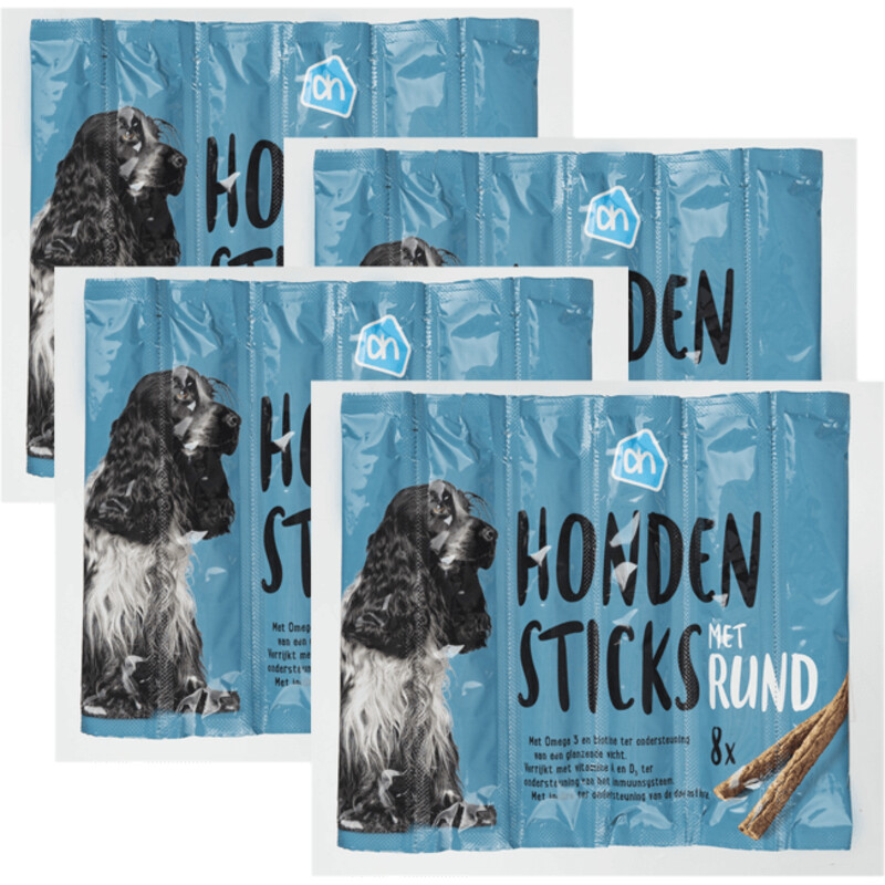 Een afbeelding van AH Honden sticks met rund 4-pack