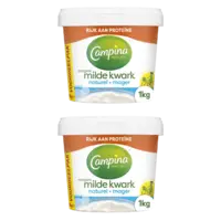 Campina Magere kwark naturel 1kg 2-pack