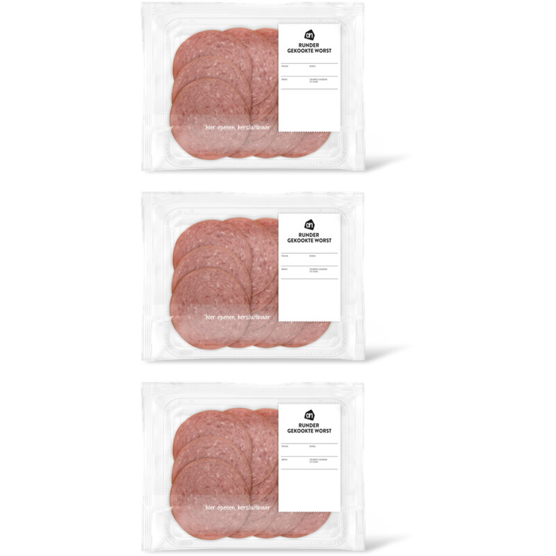 AH Runder gekookte worst 3-pack
