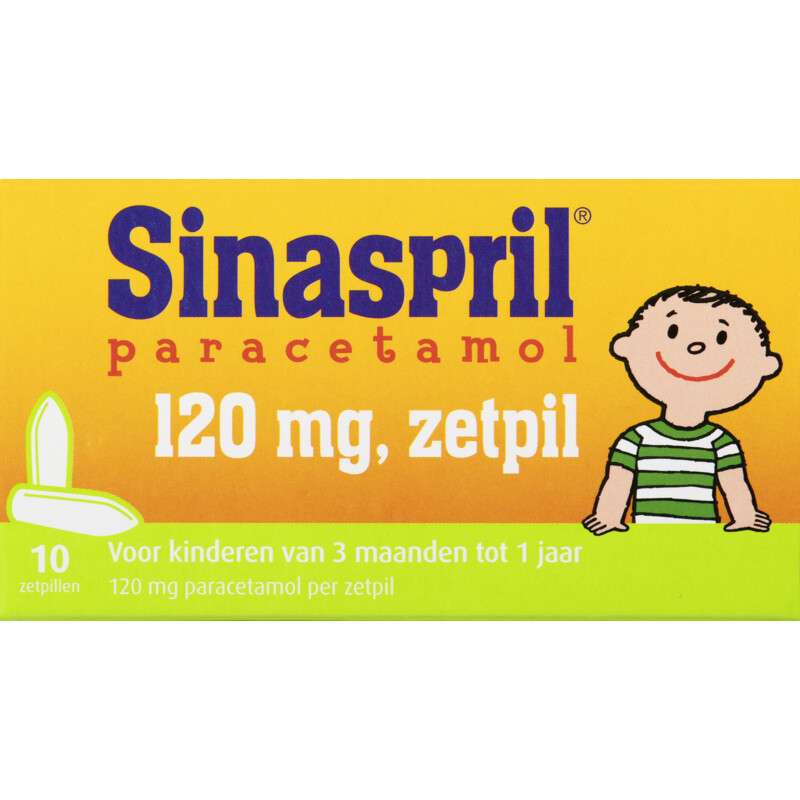 Een afbeelding van Sinaspril Paracetamol zetpil 120mg
