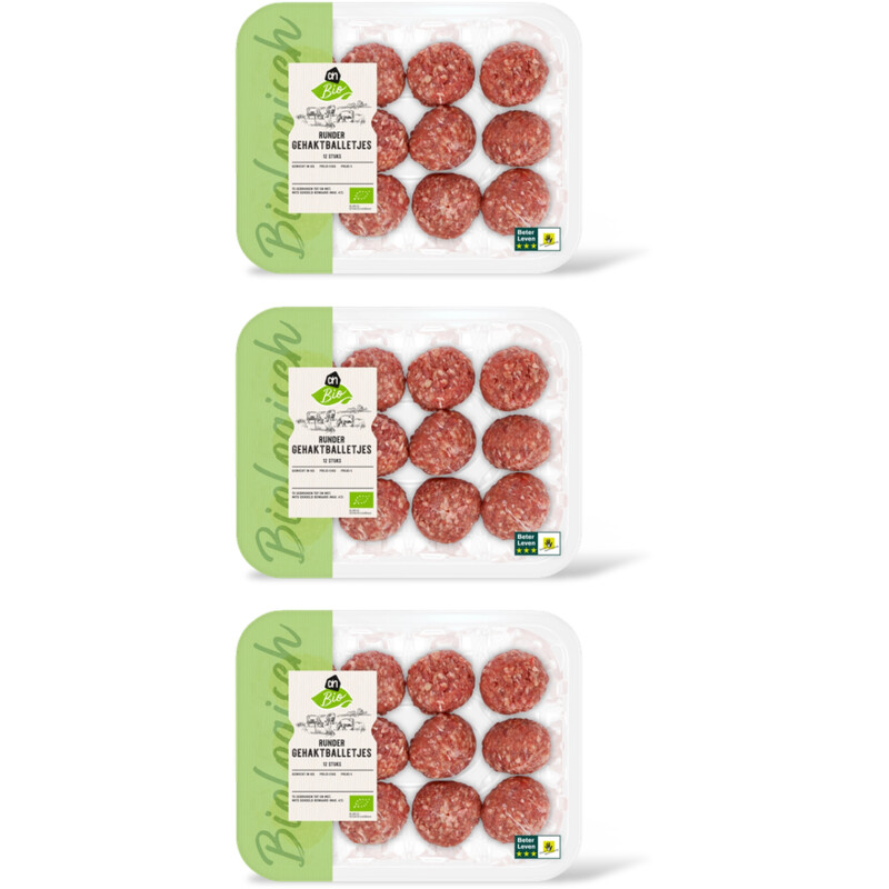AH Biologisch Rundergehakt balletjes 3-pack