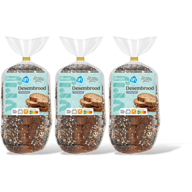 AH Glutenvrij Desembrood maanzaad 3-pack