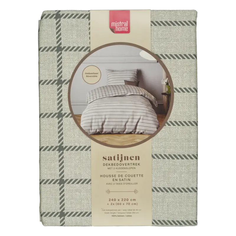 Mistral Home Dekbedovertrek streep beige 2-persoons