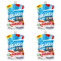 Melkunie Breaker zero aardbei yoghurt 4-pack