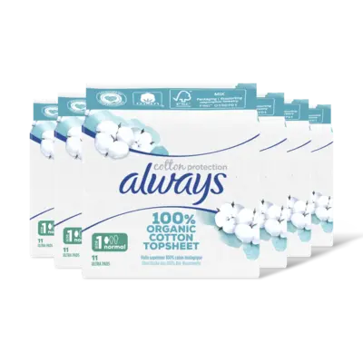 pdp-image-Always Organic cotton normal maandverband 6-pck