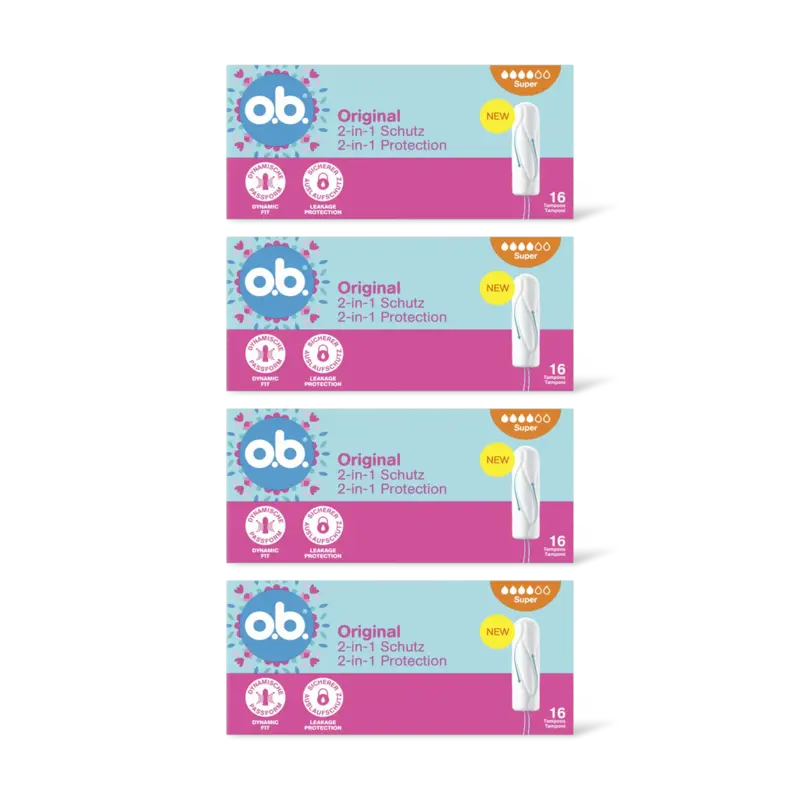 o.b. Original 2-in-1 protection super 4-pack