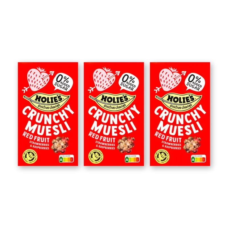 Holie's Crunchy muesli red fruit 3-pack