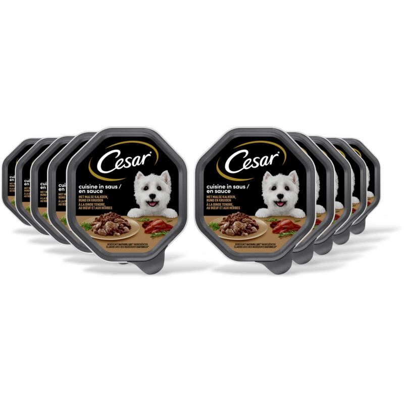 Cesar Cuisine met kalkoen & rund in saus 10pk