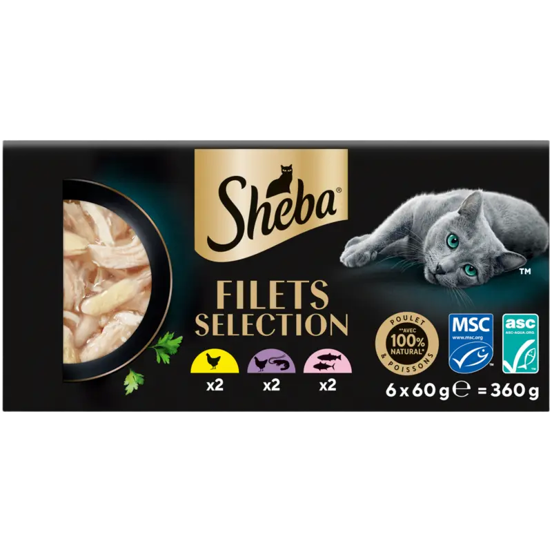 Sheba Filets selection kip.tonijn,zalm
