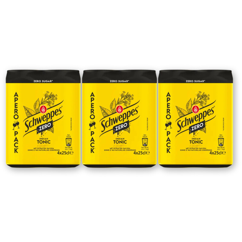Schweppes Indian tonic zero 4-pack 3-pack