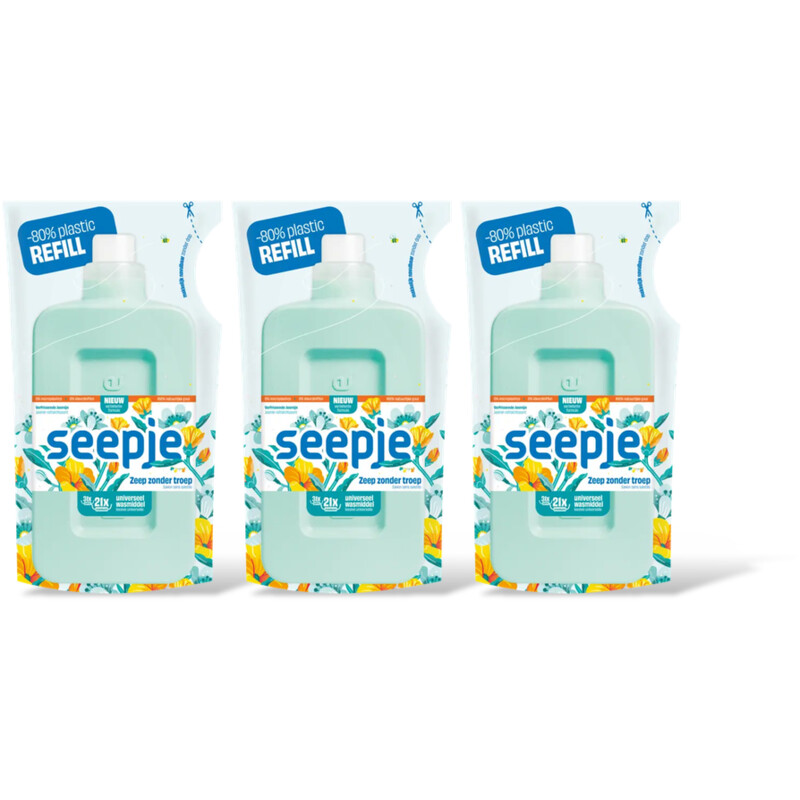Seepje Wasmiddel navulzak universeel 3-pack