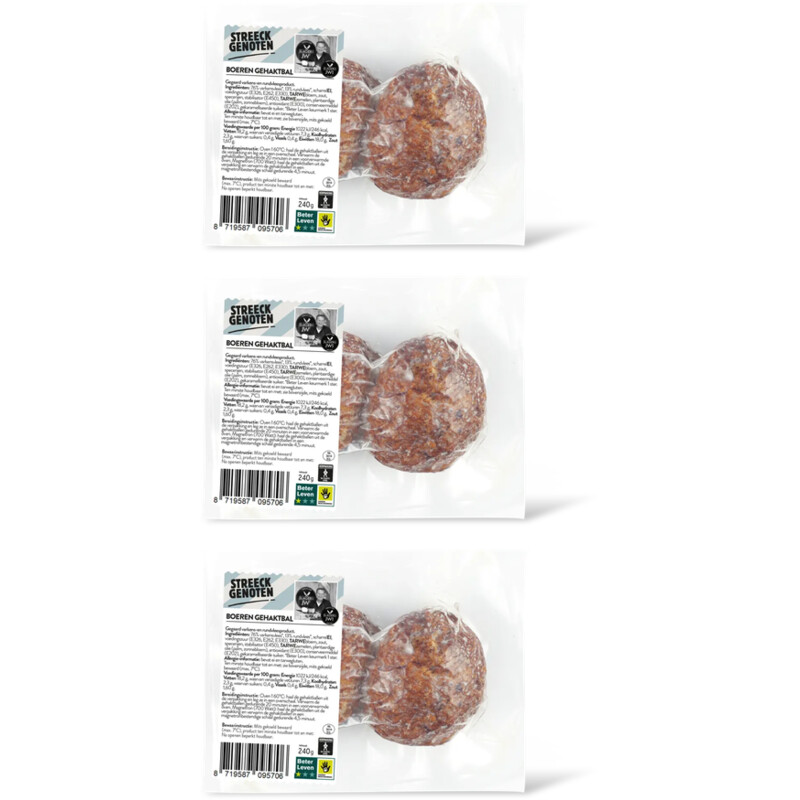 Streeckgenoten Boeren gehaktbal 3-pack