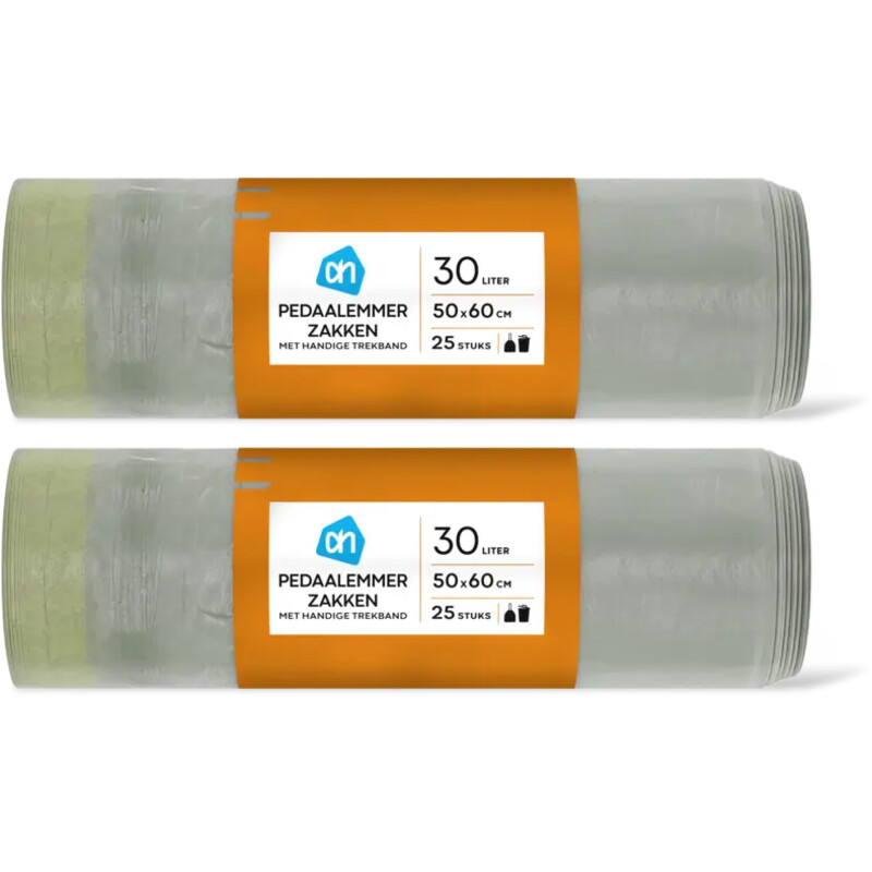 AH Pedaalemmerzakken mt trekband 30L 2-pack