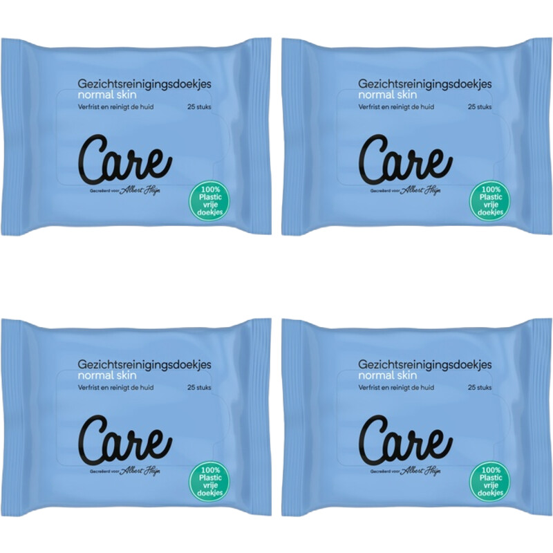 Een afbeelding van Care Normal skin gezichtsdoekjes 4-pack
