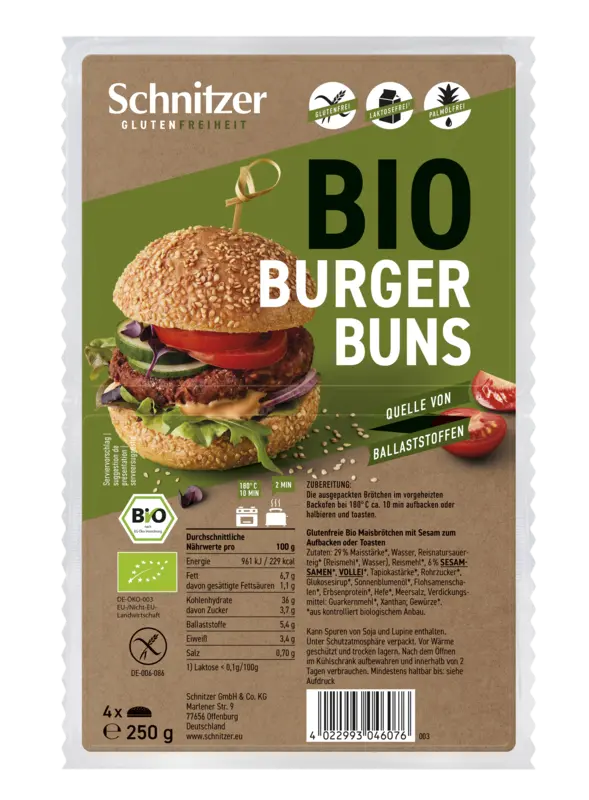 Schnitzer Bio burger buns glutenvrij