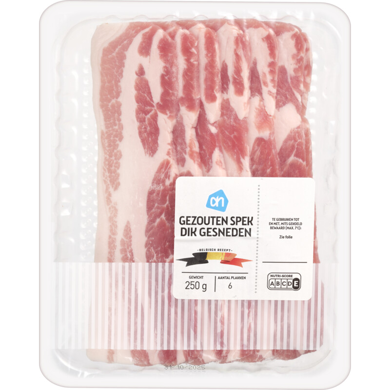 Een afbeelding van AH Gezouten spek dik gesneden bel