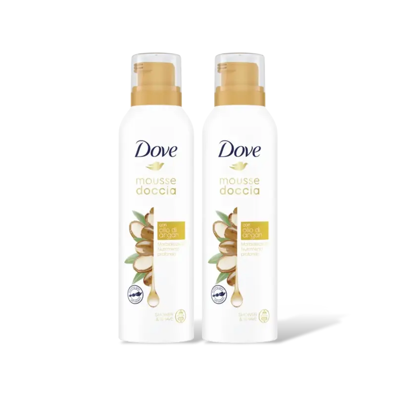 Dove Argan oil shower mousse 2-pack