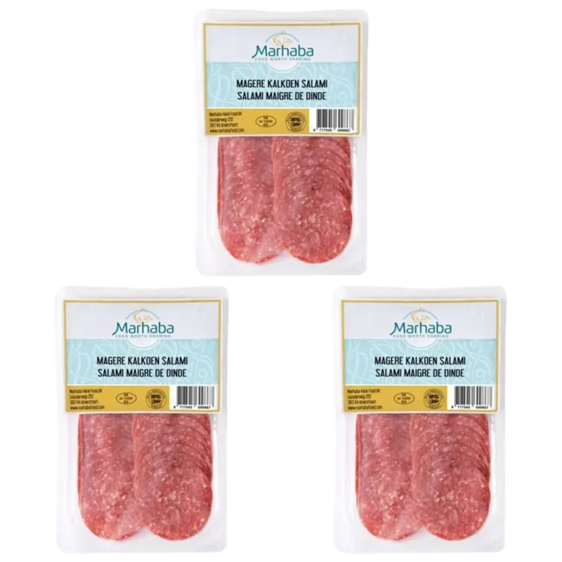 Marhaba Magere kalkoen salami 3-pack