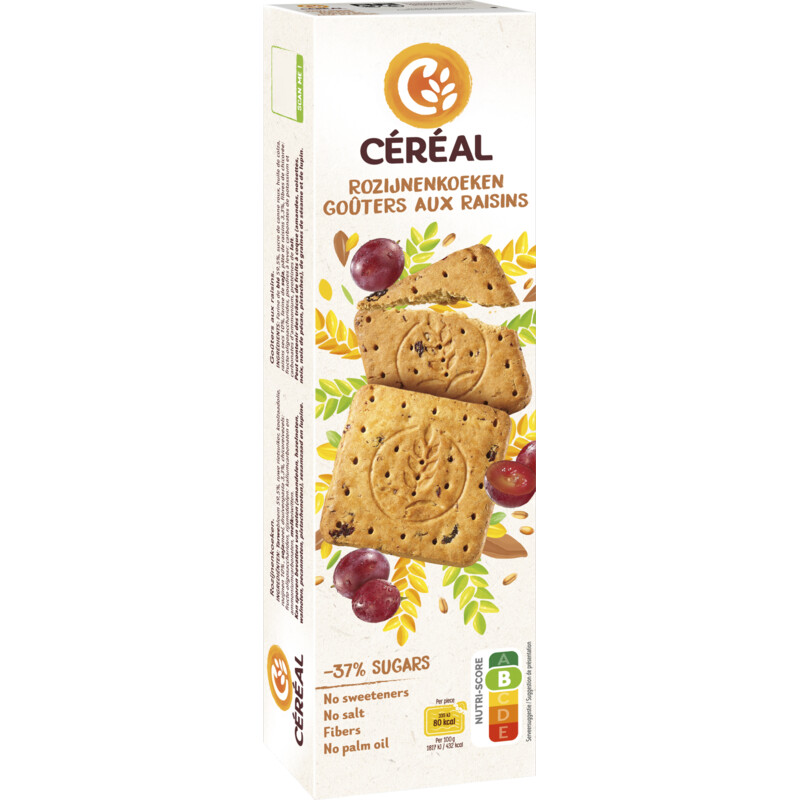 Een afbeelding van Céréal Rozijnenkoeken minder suikers bel