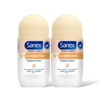 Sanex Derma care+ sensitive deo roller 2-pack